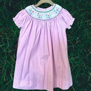 Bunny and Flower Marmellata Smocked Girls Dress (3T)